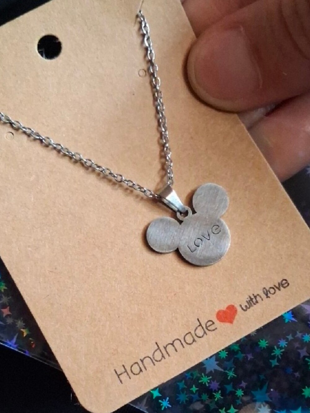 $8 Each Or Bundle 5/$20 Handmade Silver-Tone Love Mickey Mouse Inspired Necklace